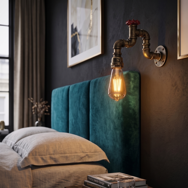 DIY-wandlamp voor waterleiding in de woonkamer~2173 – Geborsteld messing / Yes