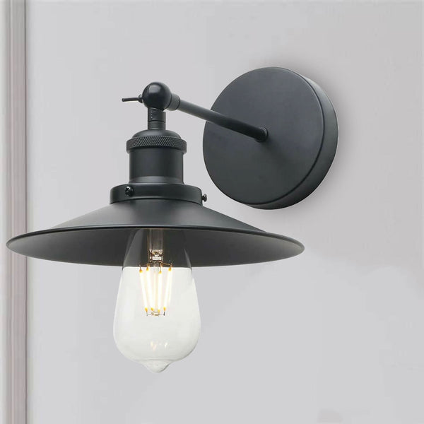 Zwarte afwerking, eenvoudige, platte wandlamp ~1503 – Zwart