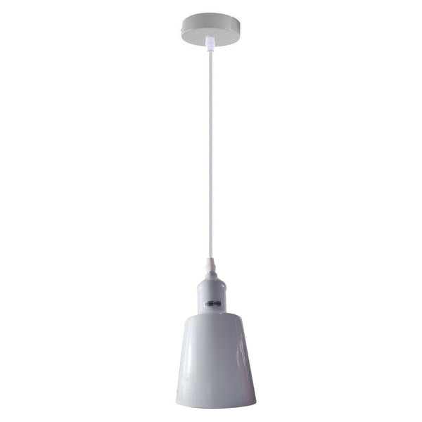 Enkele kleine lampenkap hanglamp ~5347 – Wit / Ja