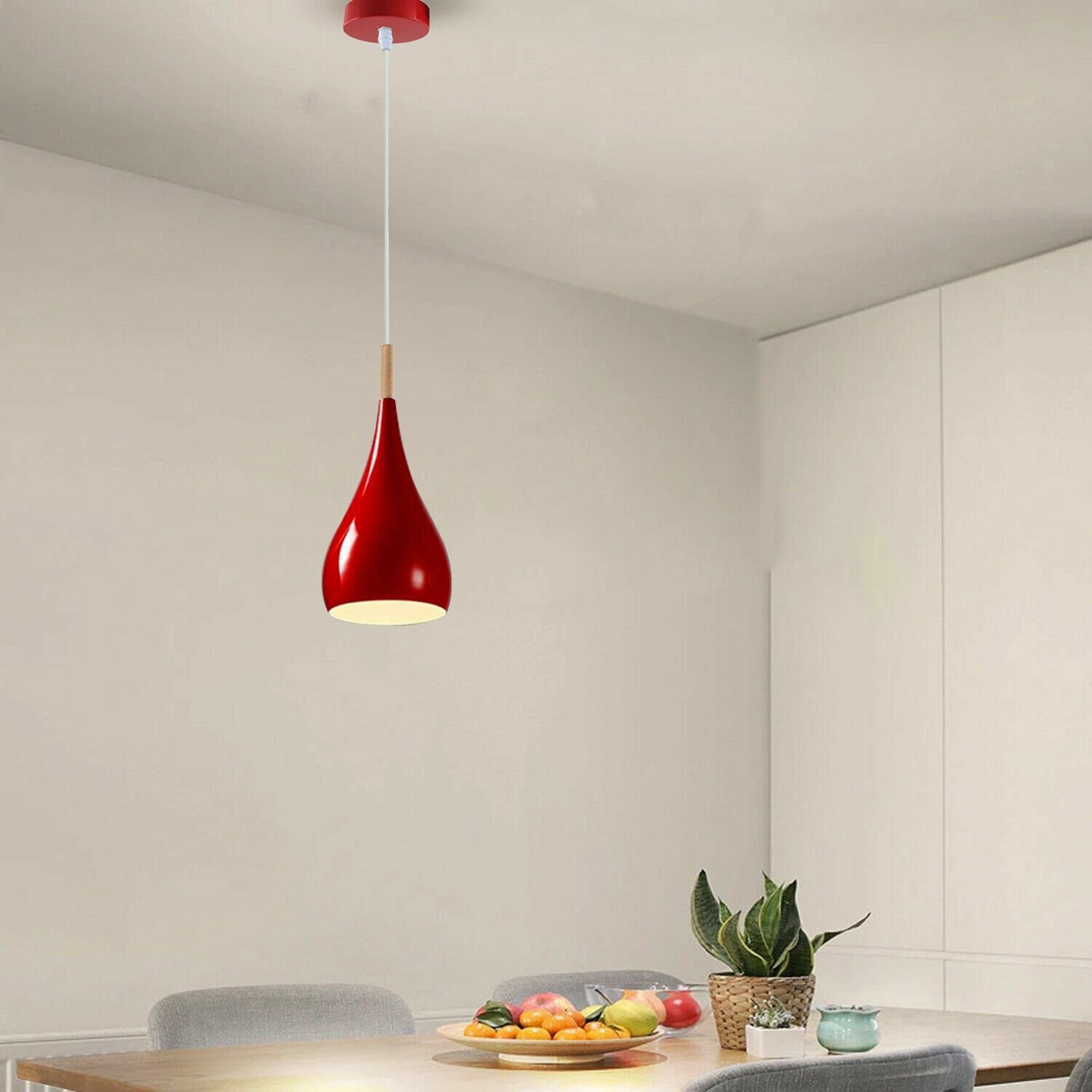 Red ceiling pendant light
