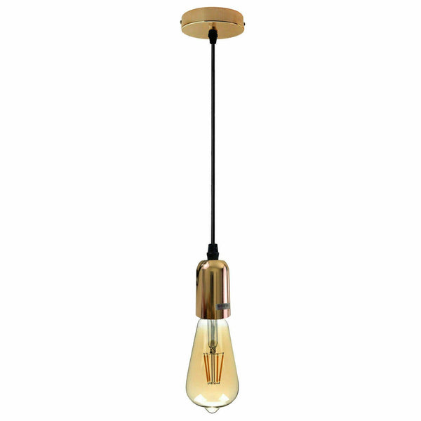 E27 metalen pendellamphouder met verstelbare kabel~5464 – Koper / Ja