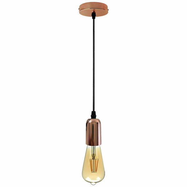 E27 metalen pendellamphouder met verstelbare kabel~5464 – Roségoud / Ja