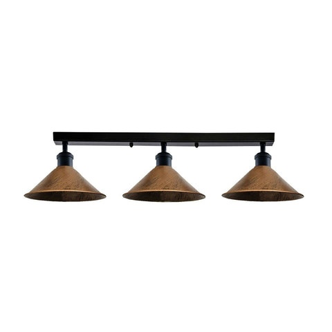 Industrial 3 Head Metal Loft Ceiling Light E27 Lamp~6190