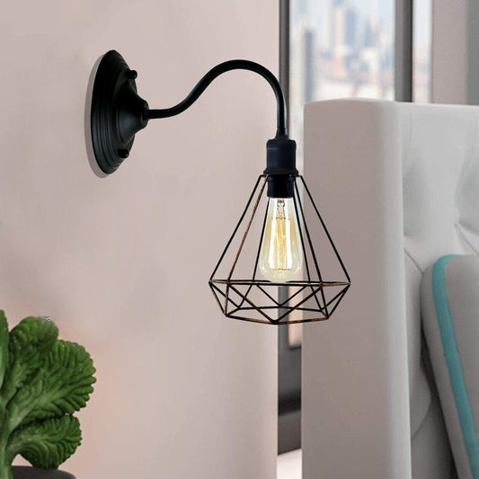 Moderne industriële vintage binnenwandlamp in geborsteld koperkleur, lampfitting E27-houder VK~3674