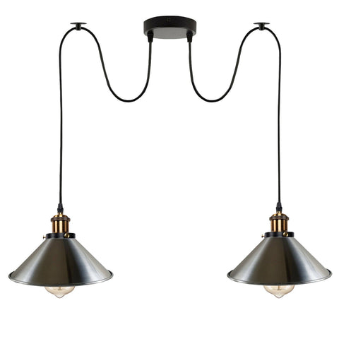Industriële retro hanglamp met 2 lampen ~5716