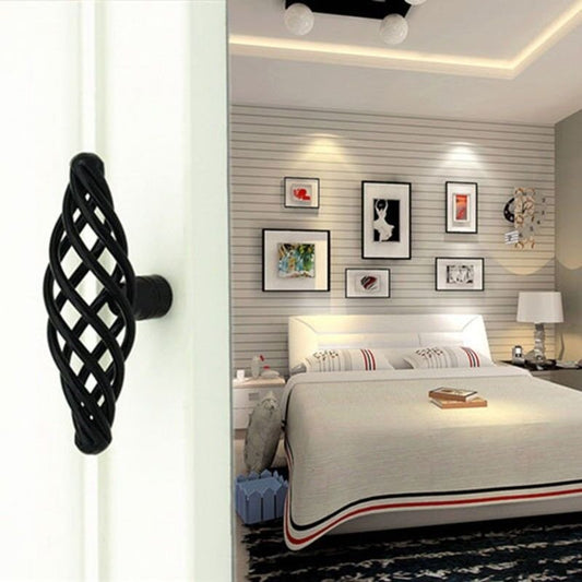 Vintage zwarte kast keuken vogelkooi meubelgrepen ~2416 