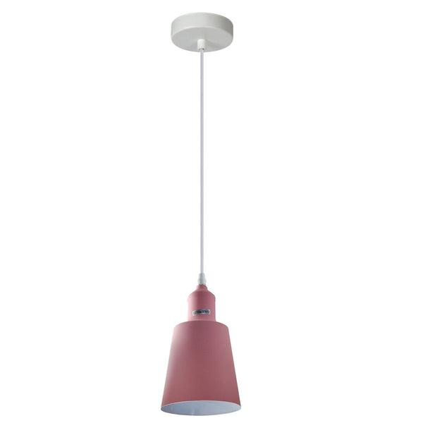 Enkele kleine lampenkap hanglamp ~5347 – Roze / Ja