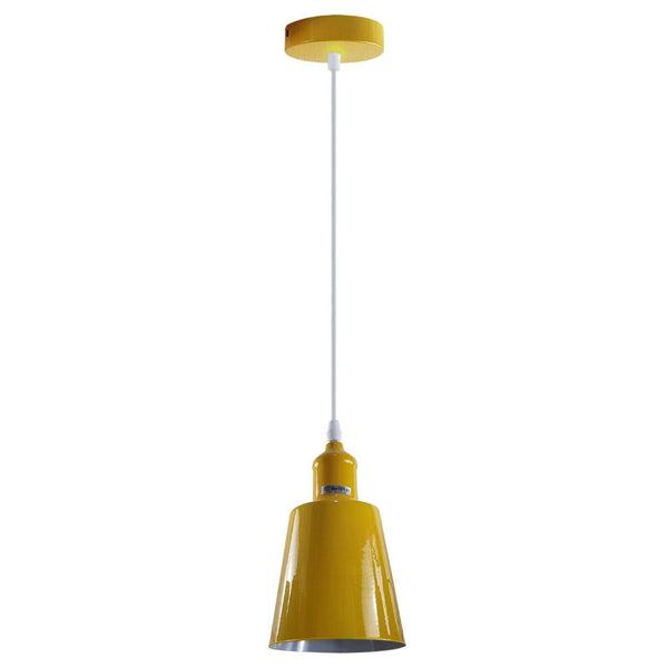 Enkele kleine lampenkap hanglamp ~5347 – Geel / Ja