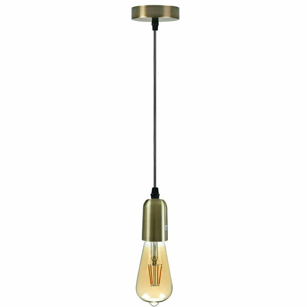 E27 metalen pendellamphouder met verstelbare kabel~5464 – Groen messing / Ja