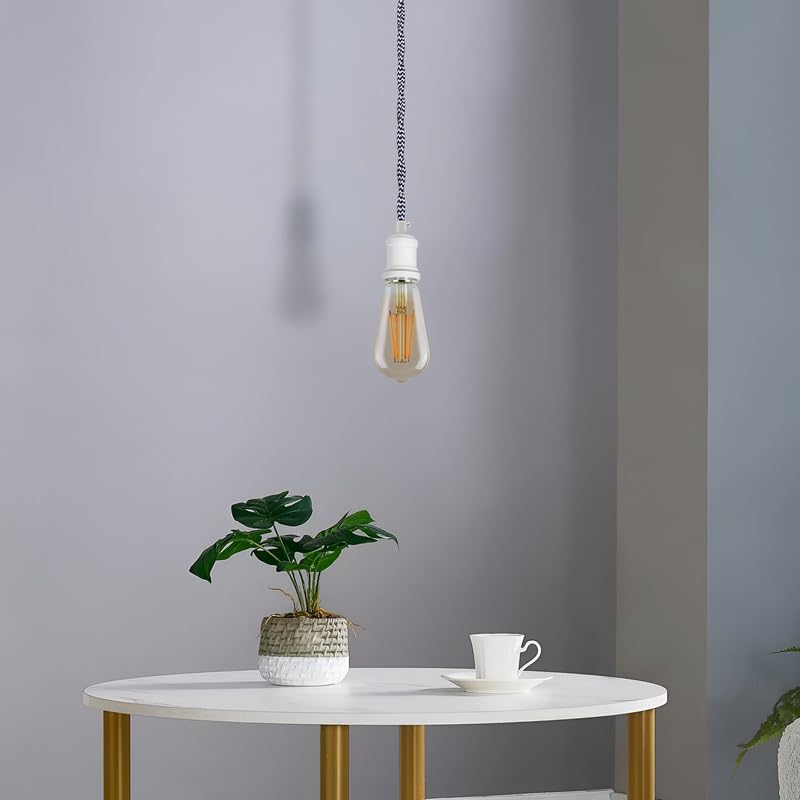 vintage style black and white twisted cable pendant lamp