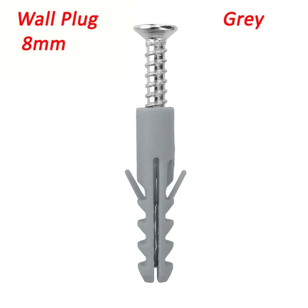 grey 8mm wall plug with screw