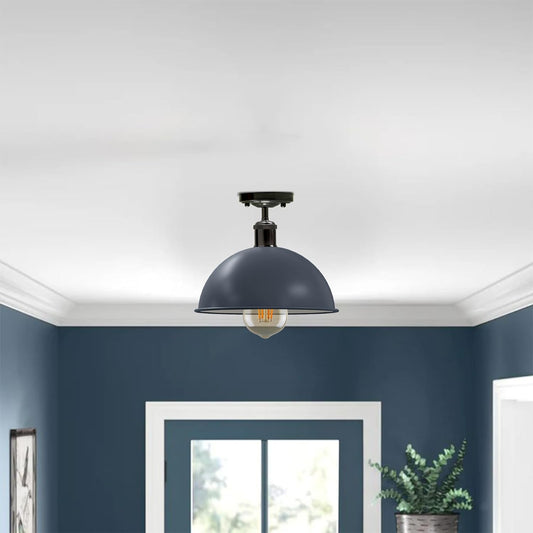 Metalen plafondlamp moderne grijze koepelvormige hanglamp ~1635