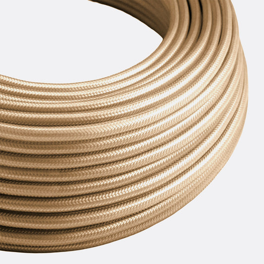 1M/5M/10M 3-aderige ronde vintage gevlochten stoffen crèmekleurige kabelflex 0,75 mm~4535