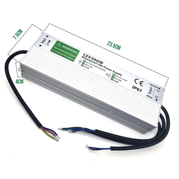 IP67 DC 12V waterdichte LED-driver LED-voeding Ledsone-transformator ~ 4490 – 300W