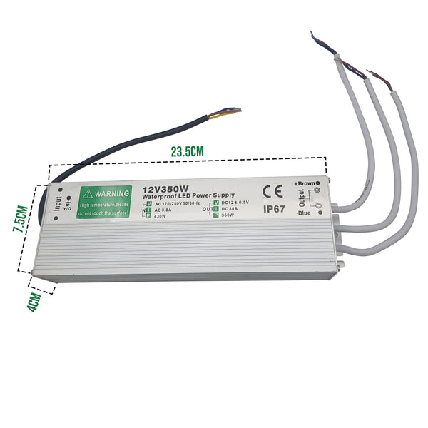 IP67 DC 12V waterdichte LED-driver LED-voeding Ledsone-transformator ~ 4490 – 350W