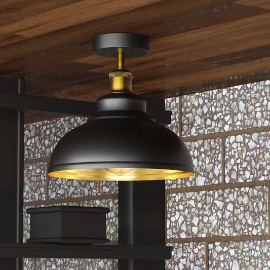 Industrial style Flush Ceiling Light Curvy Lamp Shades Indoor Lamp~6242