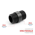 Zwarte stalen standaard schroefdraadconnector voor buisleiding 16 mm buitendraad -5617