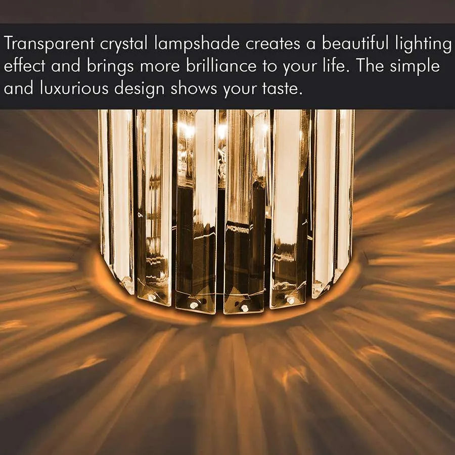 Ceiling mountCrystal Semi Flush E27 Ceiling Light Fixture Round Fitting Chandelier Lamp-Details