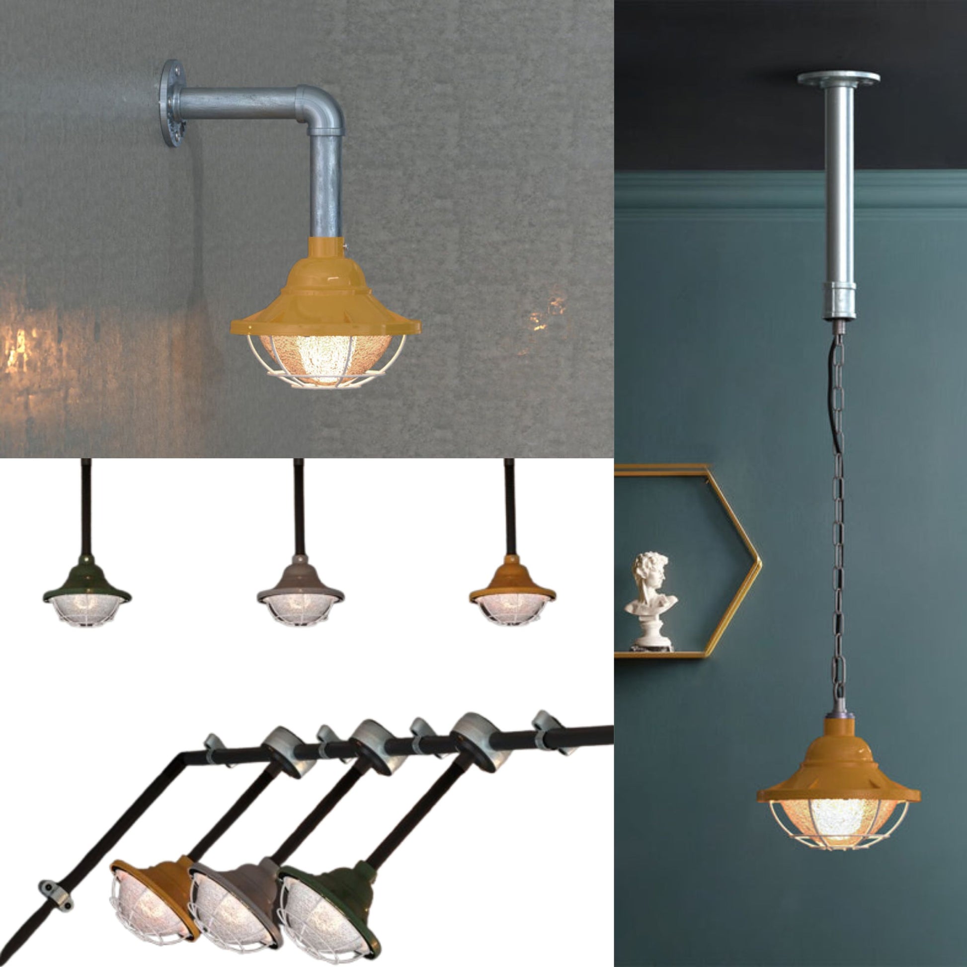 Collection of industrial-style ceiling lights