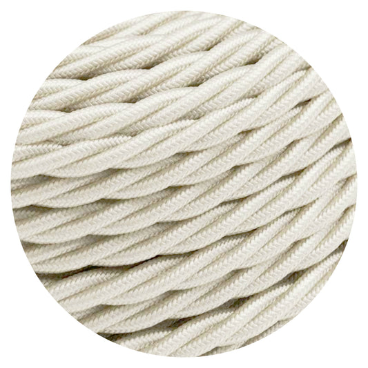 Twisted ivory fabric lamp cord for pendant lights