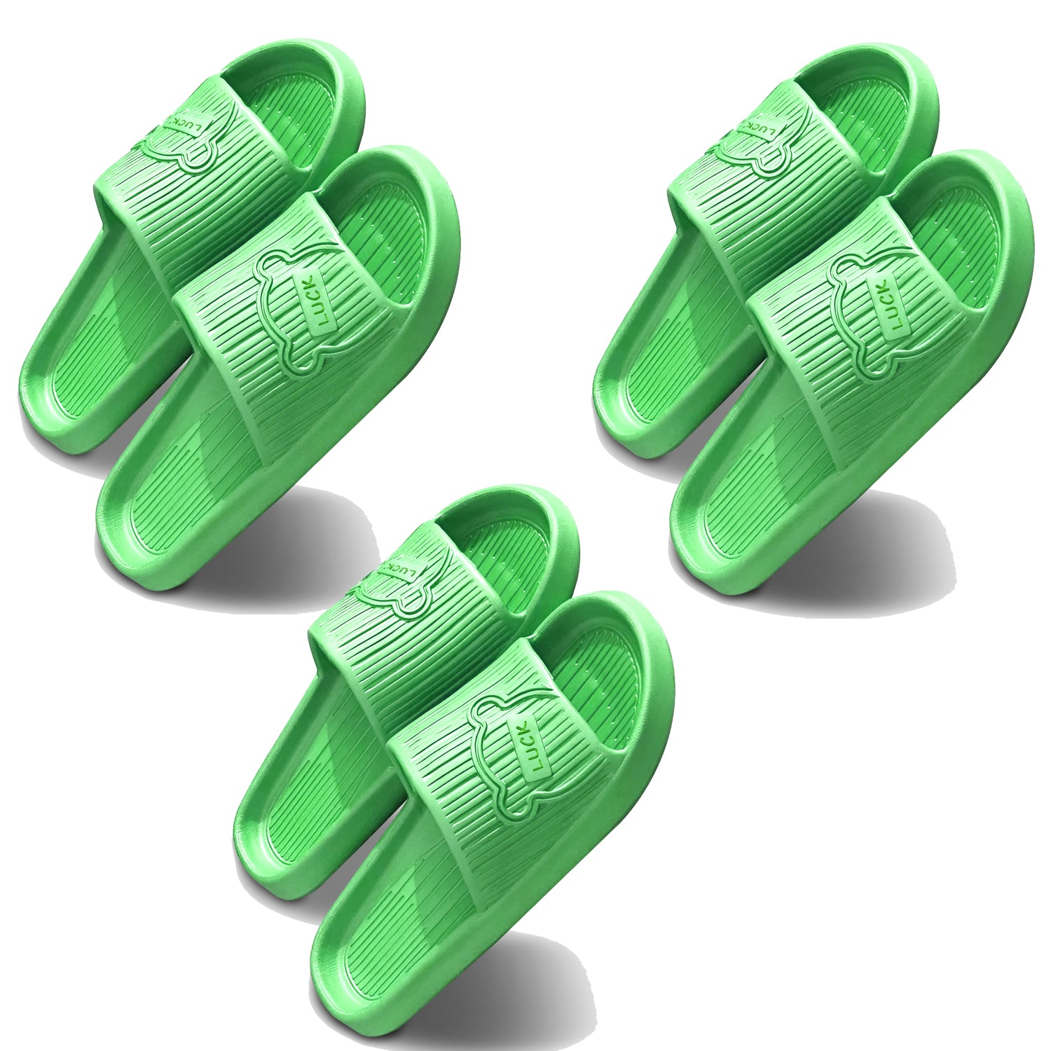 Green non slippery flip flops