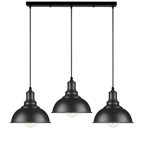 3-lichts zwarte industriële hanglamp voor plafond ~5264 – Nee