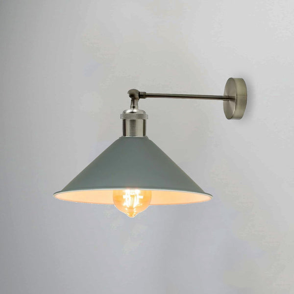 Industriële grijze wandlamp, retrolamp, vintage wandlamp, lampen~2313
