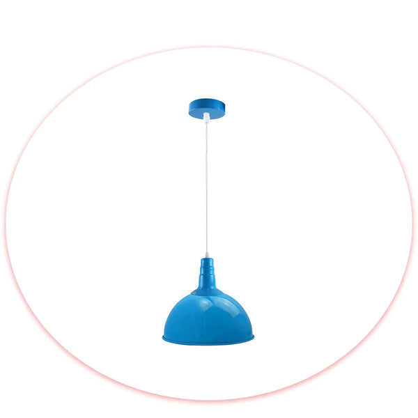 Moderne enkele koepelvormige hanglampkap~5907 – Lichtblauw / Ja