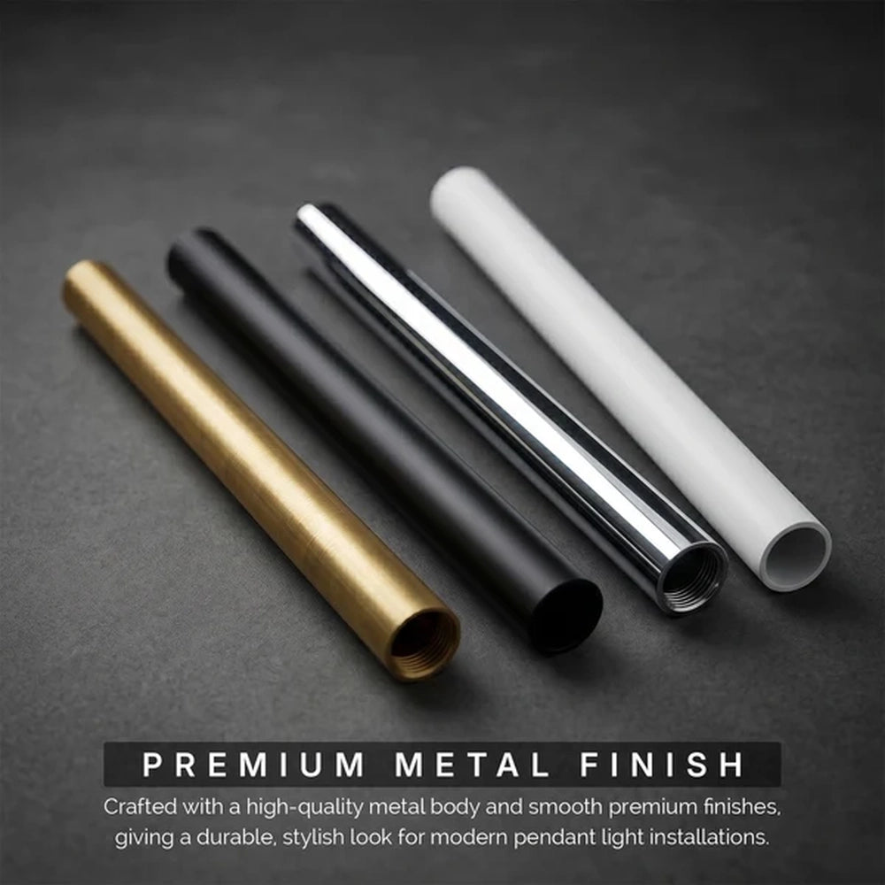 premium extension pipes in brass, black, chrome and white finishes