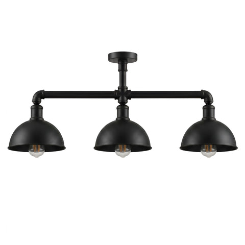 Industriële retro Texas stijl pijplampen semi-flush geborsteld koper metalen plafondlampkap E27~3596