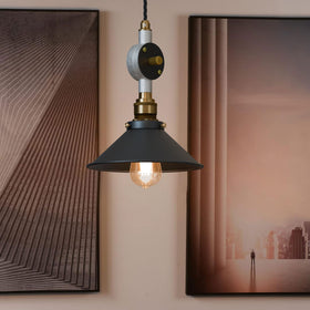 Zwarte Conduit hanglamp kap ~5679