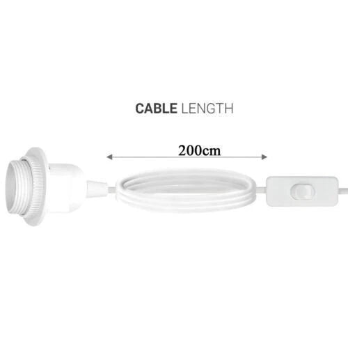 White cable with label on a white background