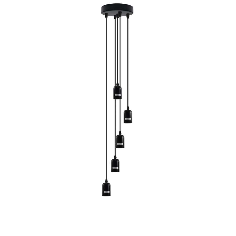 black staircase ceiling pendant light