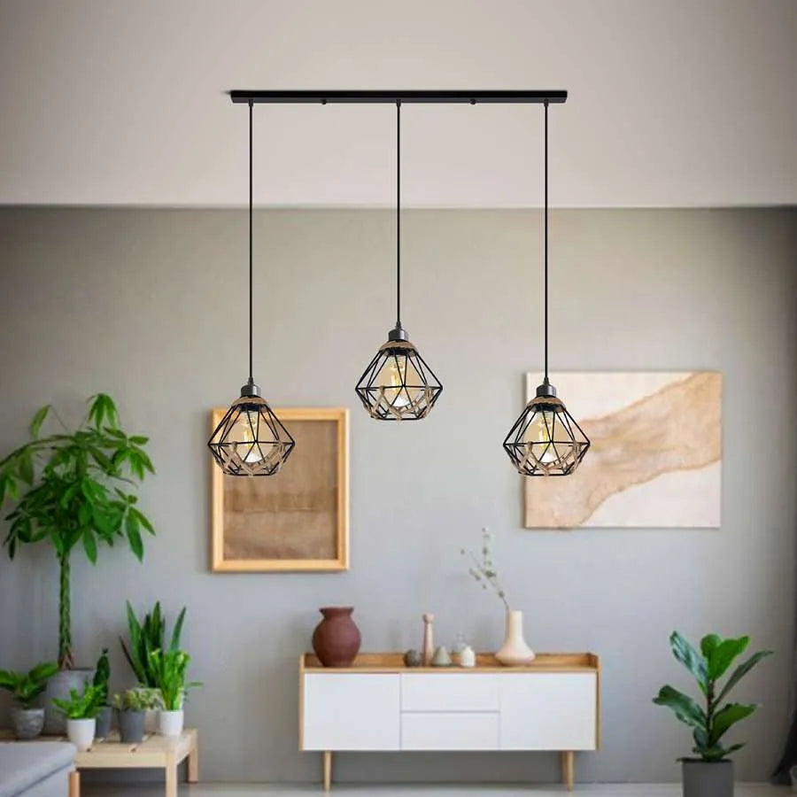  3 light cage pendant light 