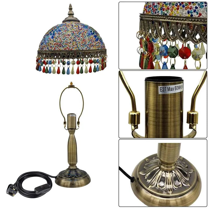 E27 Base Maximum 60W Tiffany Style Table Lamp On Off Switch Plug in light