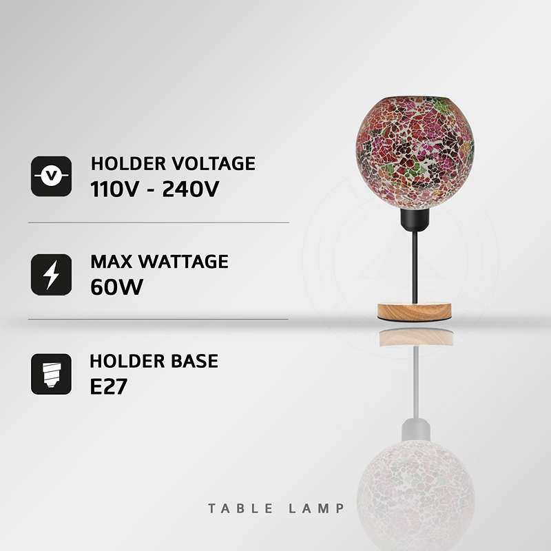 Colorful Mosaic Lamp for UK Bedside Tables