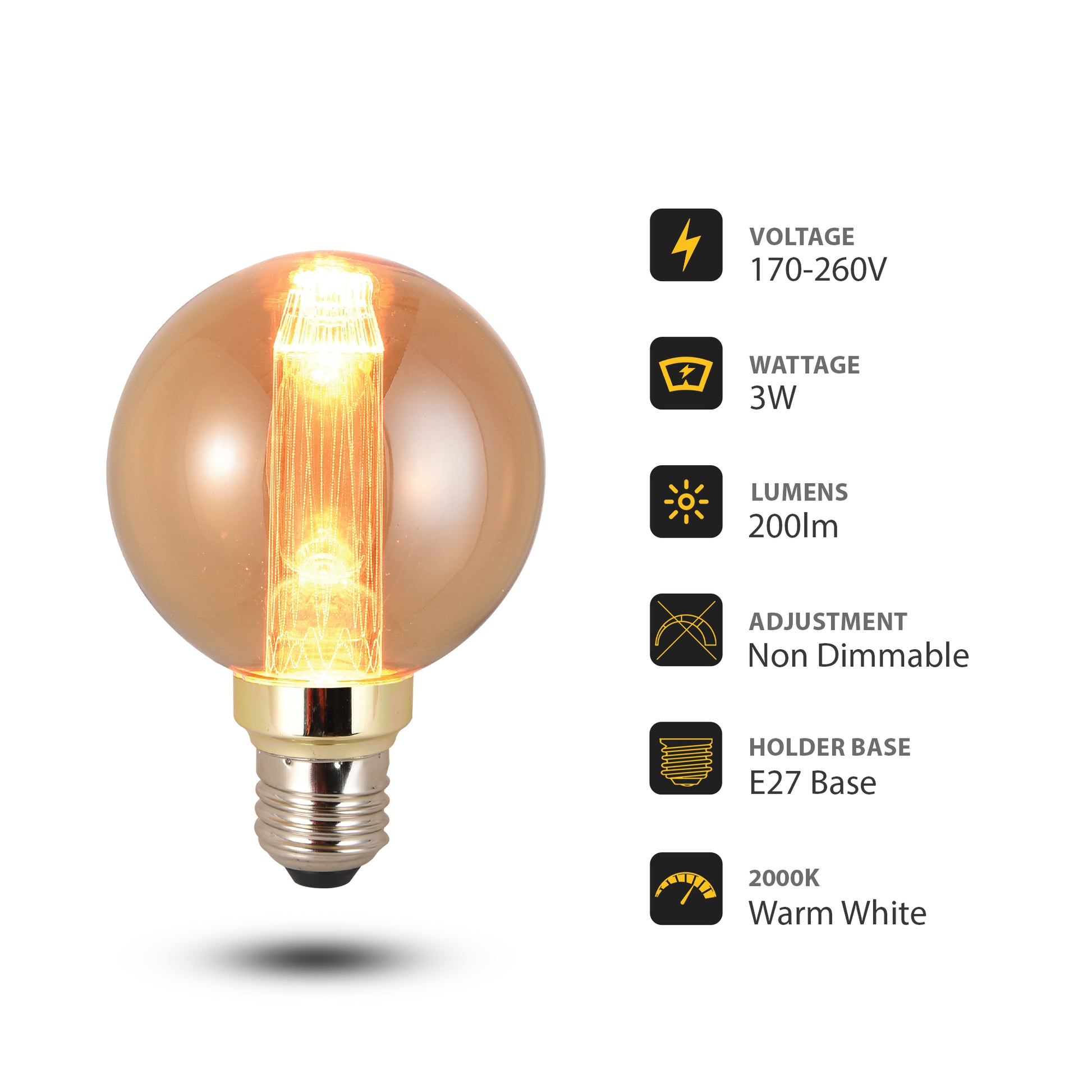 G80 Dimmable Edison Bulb Antique Vintage Lamp Retro Edison Bulbs Light Decoration-Detail