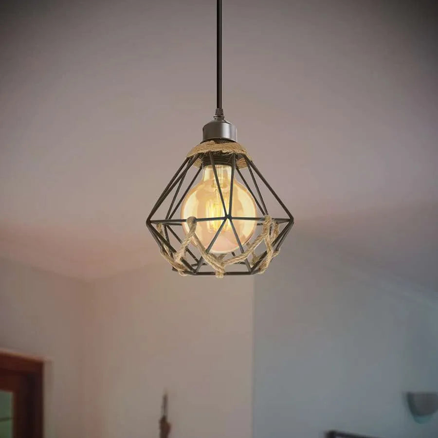 bulb guard metal cage hanging pendant light