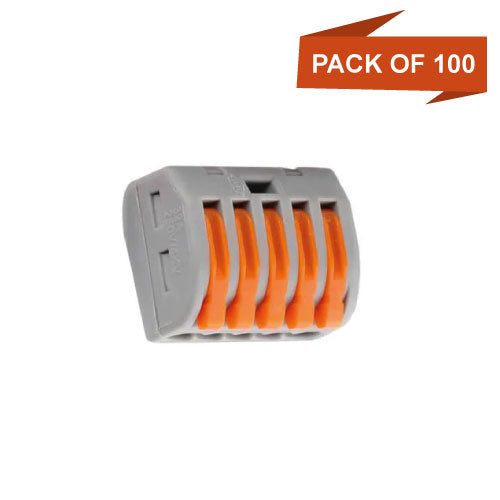 5 conductor lever-operated spring terminal block connector