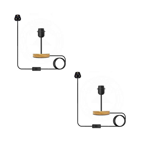 Vintage zwarte tafellamp met BS-stekker en aan/uit E27 bureaulamp~4563 