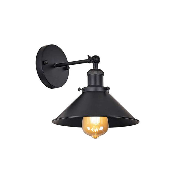 Zwarte kegelvormige wandlamp met verstelbare arm ~4717 – 1 pak / Met lamp