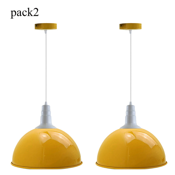 Industriële retro gele metalen hanglamp, plafondlampkap ~ 5709  – Pakket 2