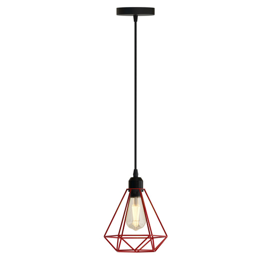 Industriële metalen draadkooi E27 hanglamp~4489