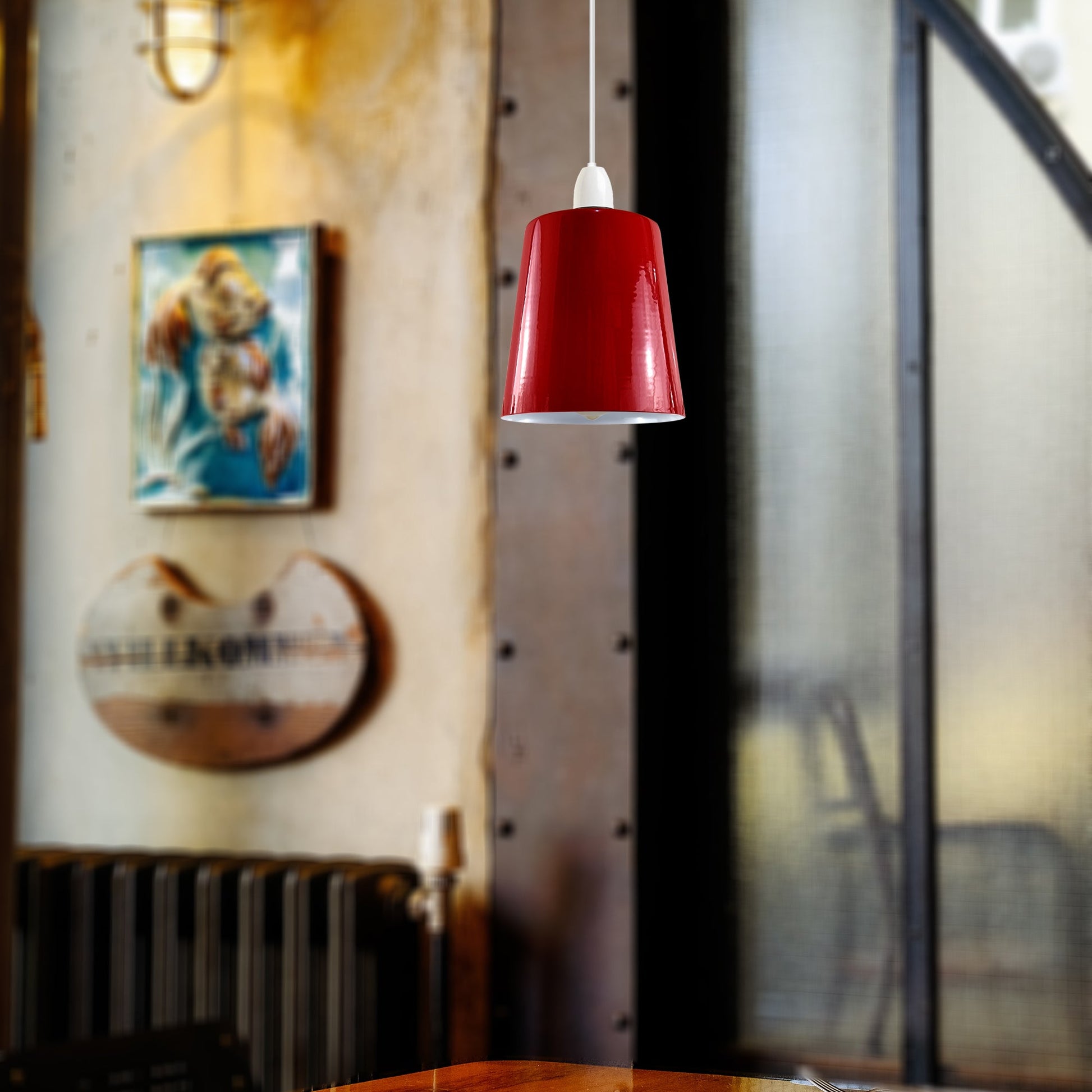 Modern red light shade small rooms