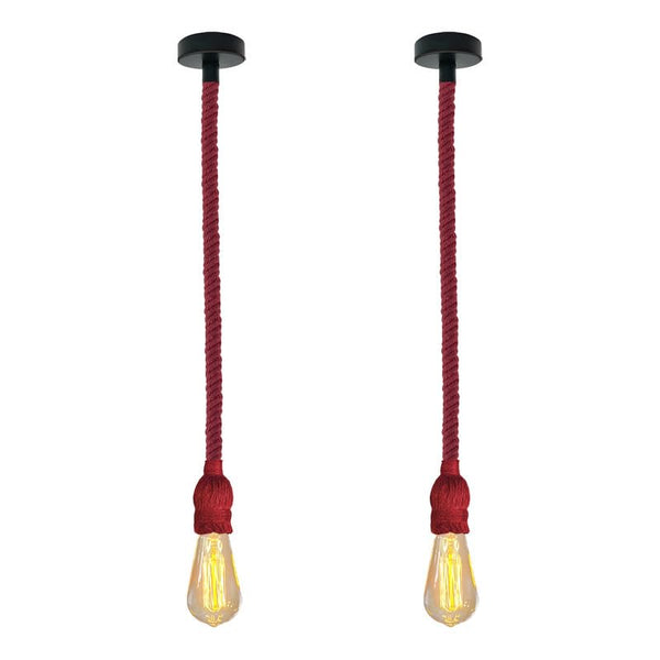 Retro Industrial Hanging LED Pendant Light ~6407 – Two / With Bulb