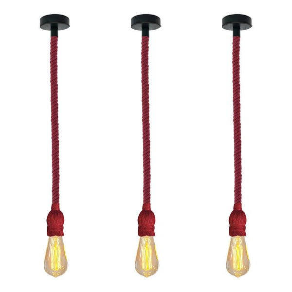 Retro Industrial Hanging LED Pendant Light ~6407 – Three / With Bulb