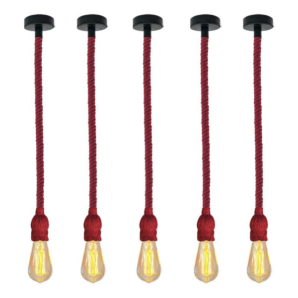 Retro Industrial Hanging LED Pendant Light ~6407 – Five / With Bulb