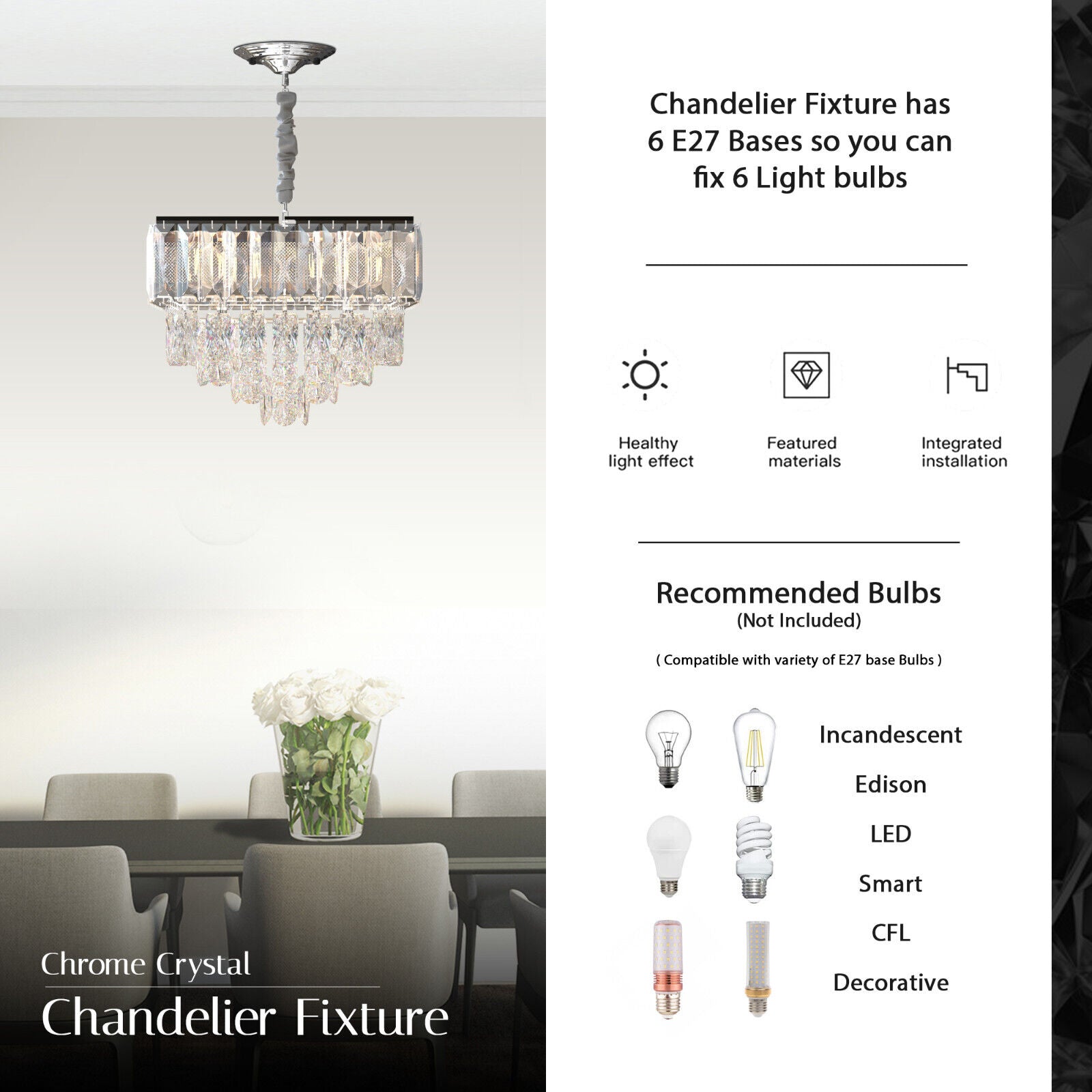 Modern glass chandelier for high ceiling UK