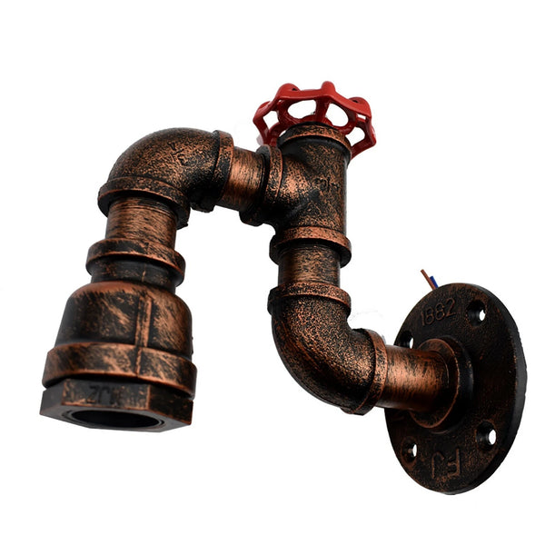 DIY-wandlamp voor waterleiding in de woonkamer~2173 – Rustiek Rood / No