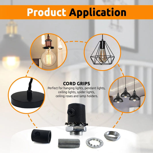 5-pack metalen koordgreep retro kabelslot voor lampenhouder, kies afwerking~2411